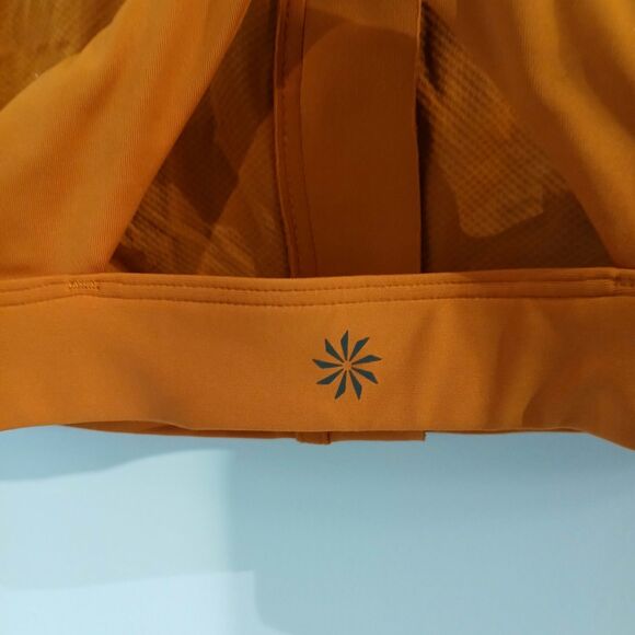Athleta Ultimate Zip Front Sports Bra Size Medium Orange - Picture 4 of 7